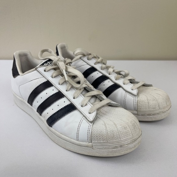 Adidas Superstar Womens 8.5 White Black Snake Shell Toe Sneakers‎ B35439 - Picture 1 of 9